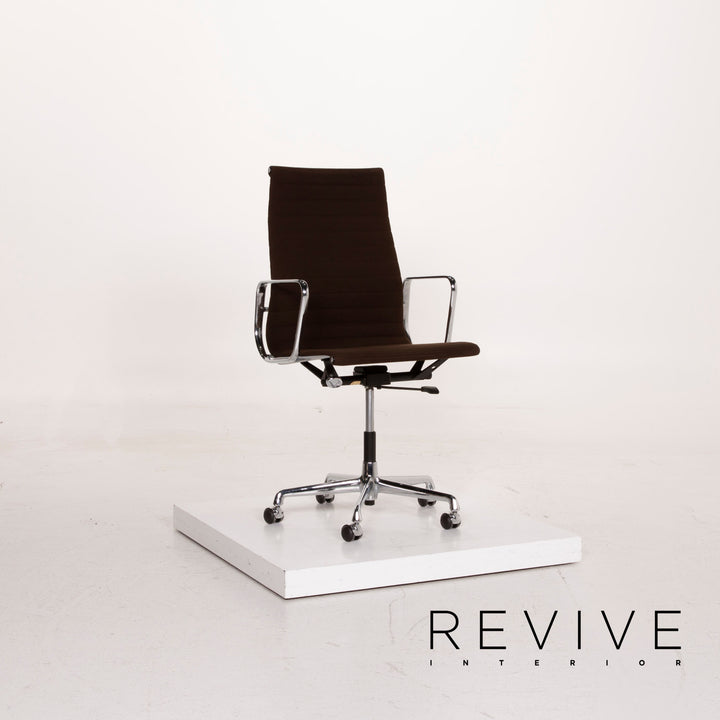 Vitra EA 119 chaise en tissu marron foncé fonction à bascule chaise #15140