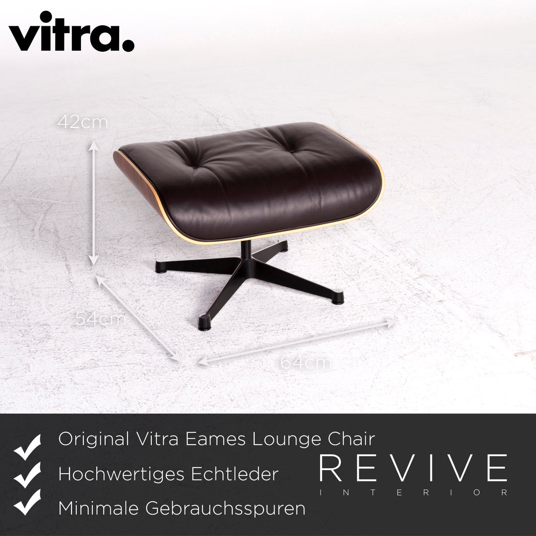 Vitra Eames Lounge Chair Leder Hocker Garnitur Braun Charles & Ray Eames Stuhl #9012