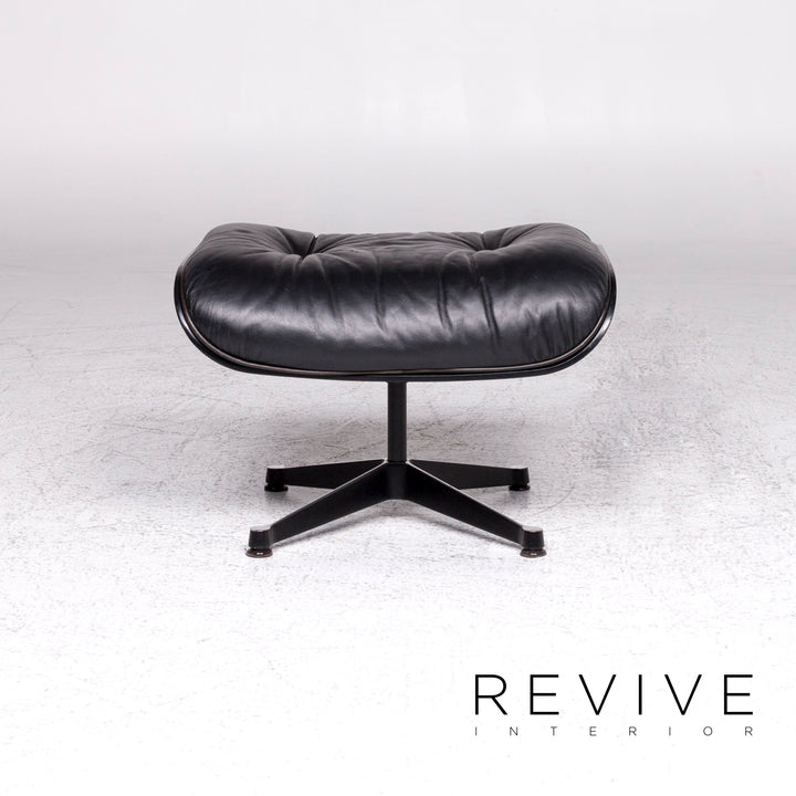 Vitra Eames Lounge Chair Designer Leather Armchair Black incl. Stool #9378
