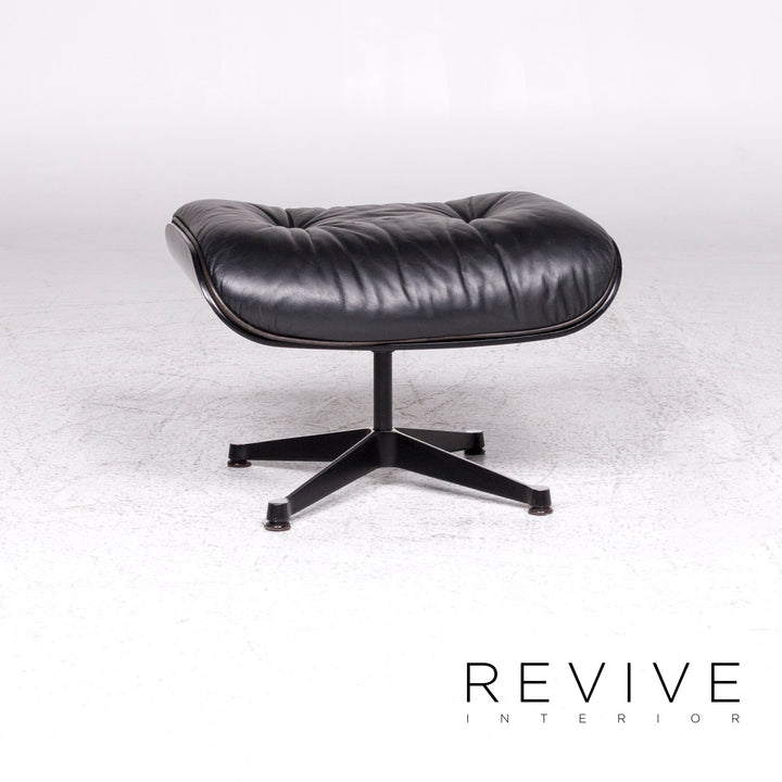 Vitra Eames Lounge Chair Designer Leather Armchair Black incl. Stool #9378