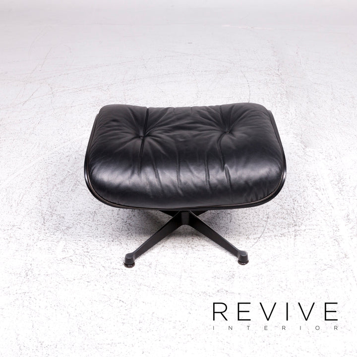 Vitra Eames Lounge Chair Designer Leather Armchair Black incl. Stool #9378