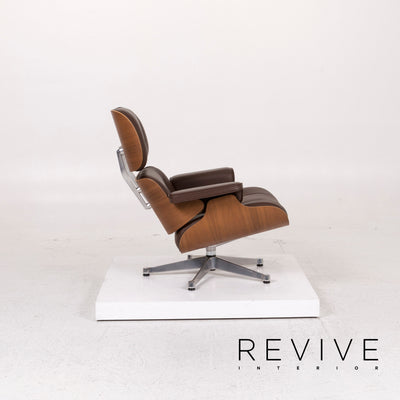 Vitra Eames Lounge Chair inkl Ottoman Leder Sessel Braun Charles & Ray #12368
