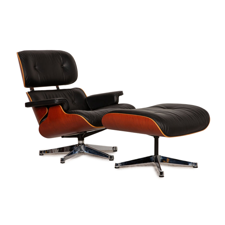 Vitra Eames Lounge Chair incl. Ottoman Leather Armchair Black Function