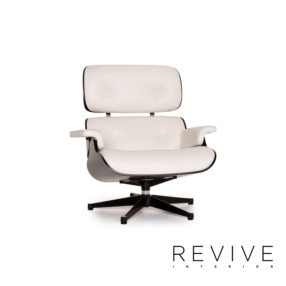 Vitra Eames Lounge Chair incl. Ottoman Leather Armchair White