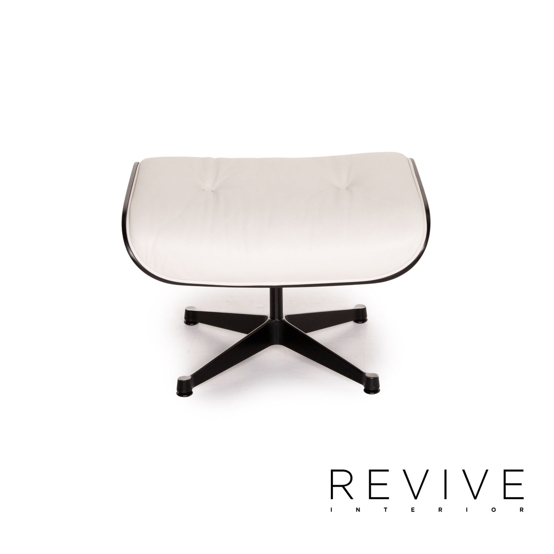 Vitra Eames Lounge Chair inkl. Ottoman Leder Sessel Weiß