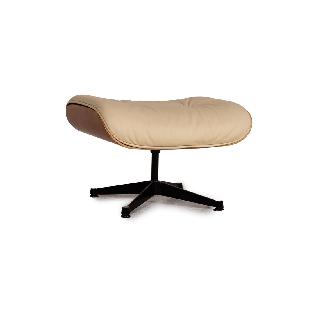 Vitra Eames Lounge Chair Leder Hocker Creme