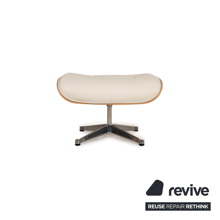 Vitra Eames Lounge Chair leather armchair cream incl. ottoman