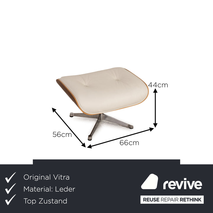 Vitra Eames Lounge Chair leather armchair cream incl. ottoman