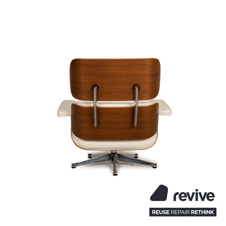 Vitra Eames Lounge Chair leather armchair cream incl. ottoman