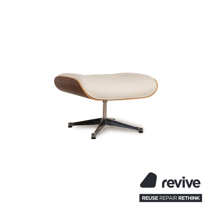 Vitra Eames Lounge Chair leather armchair cream incl. ottoman