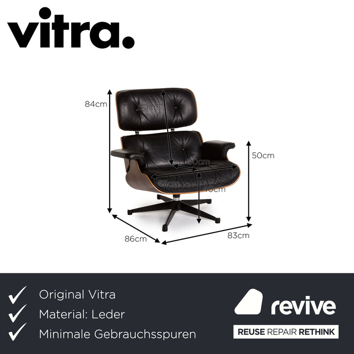 Vitra Eames Lounge Chair Leather Armchair Black