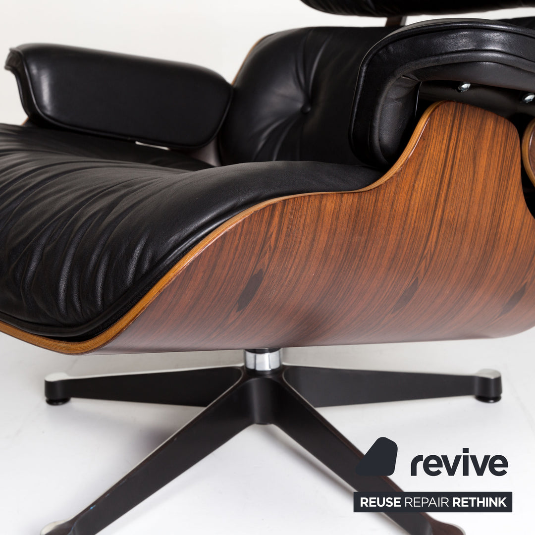 Vitra Eames Lounge Chair Leather Armchair Black