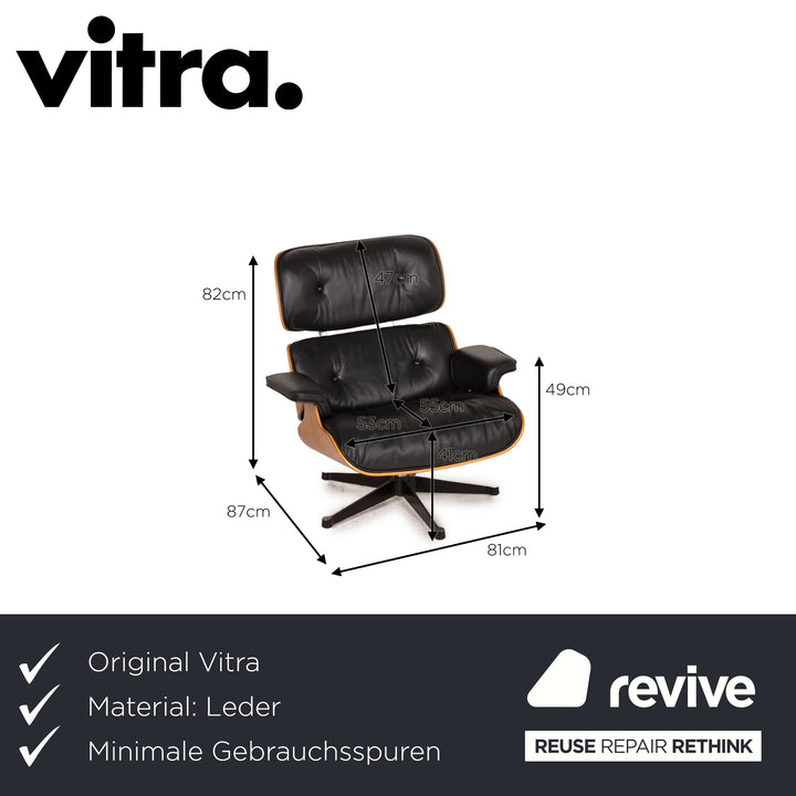 Vitra Eames Lounge Chair Leather Armchair Black