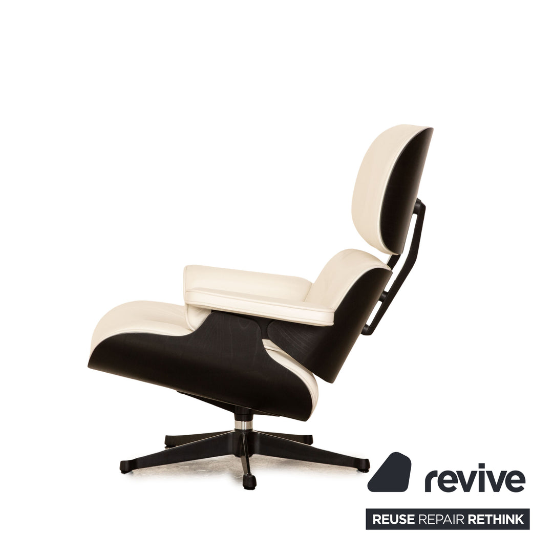 Vitra Eames Lounge Chair Leather Armchair White including Ottoman