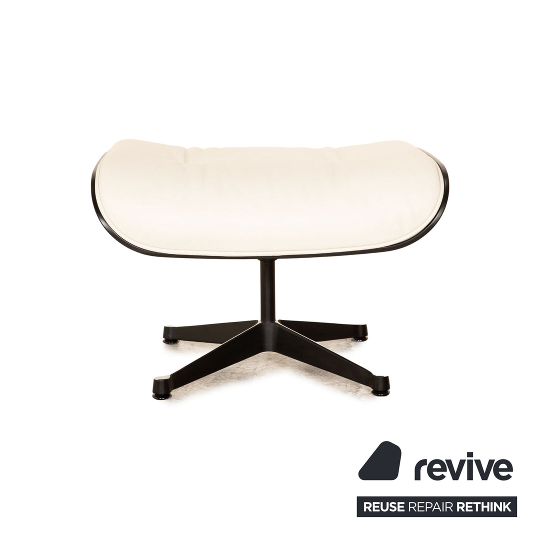 Vitra Eames Lounge Chair Leather Armchair White including Ottoman