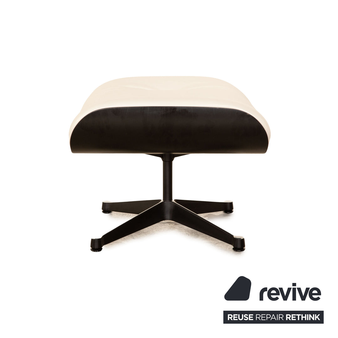 Vitra Eames Lounge Chair Leather Armchair White including Ottoman