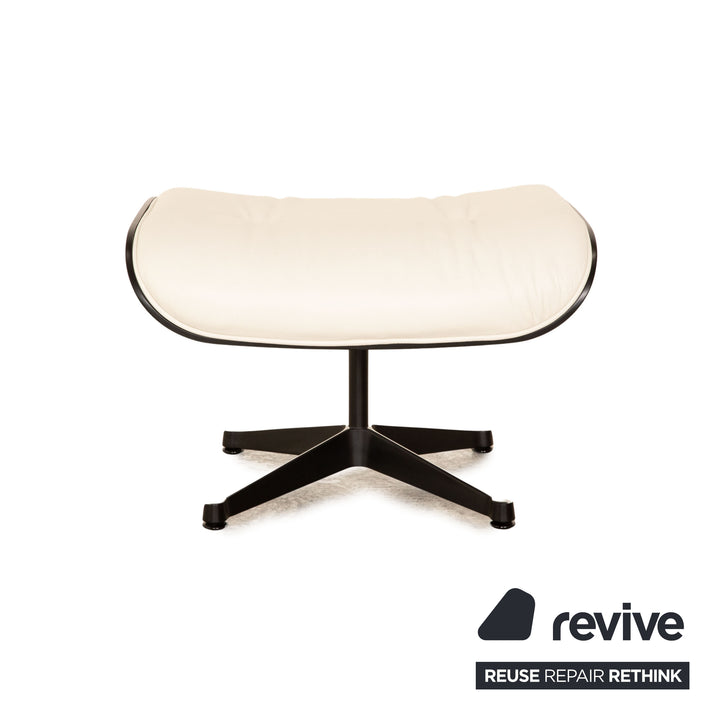 Vitra Eames Lounge Chair Leather Armchair White including Ottoman