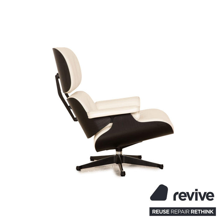 Vitra Eames Lounge Chair Leather Armchair White including Ottoman