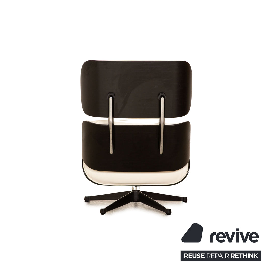 Vitra Eames Lounge Chair Leather Armchair White including Ottoman