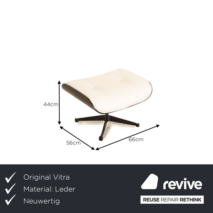 Vitra Eames Lounge Chair Leather Armchair White including Ottoman