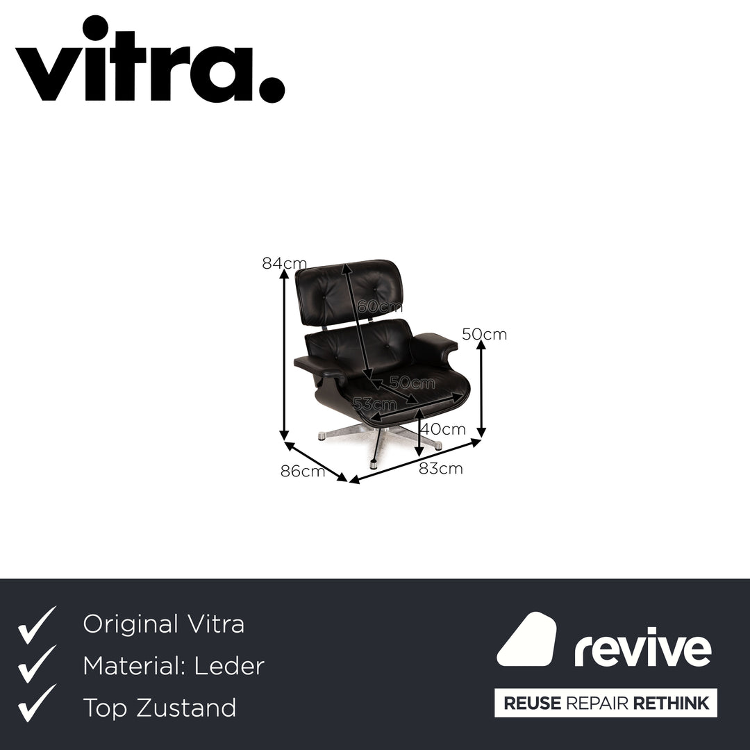 Vitra Eames Lounge Chair black including stool