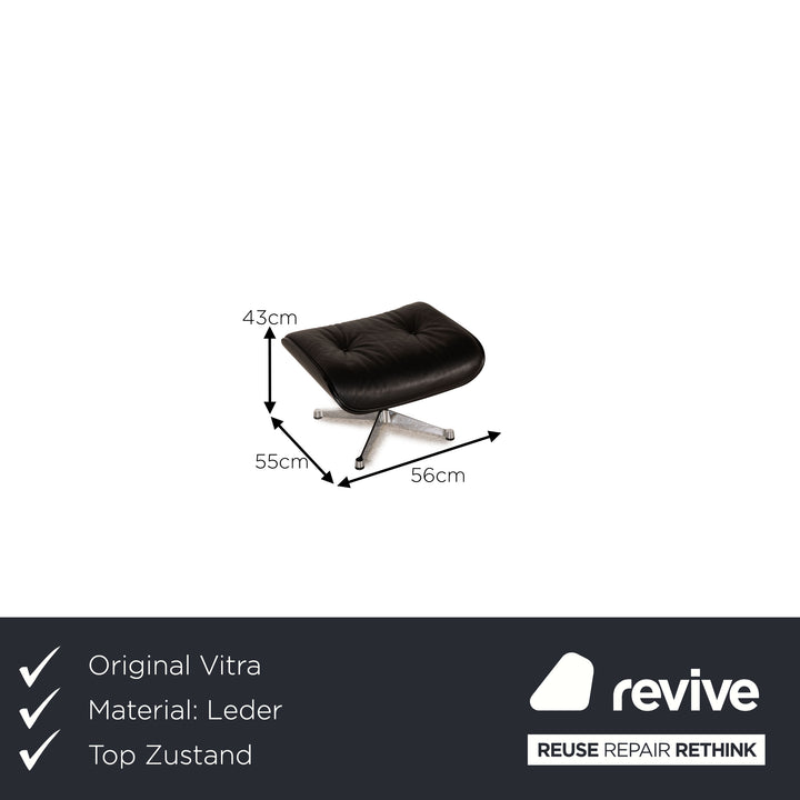 Vitra Eames Lounge Chair black including stool