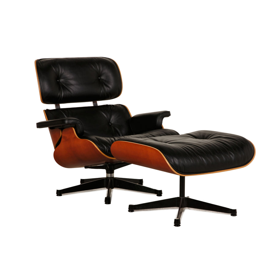 Vitra Eames Lounge Leder Sessel Schwarz Chair  Ottoman