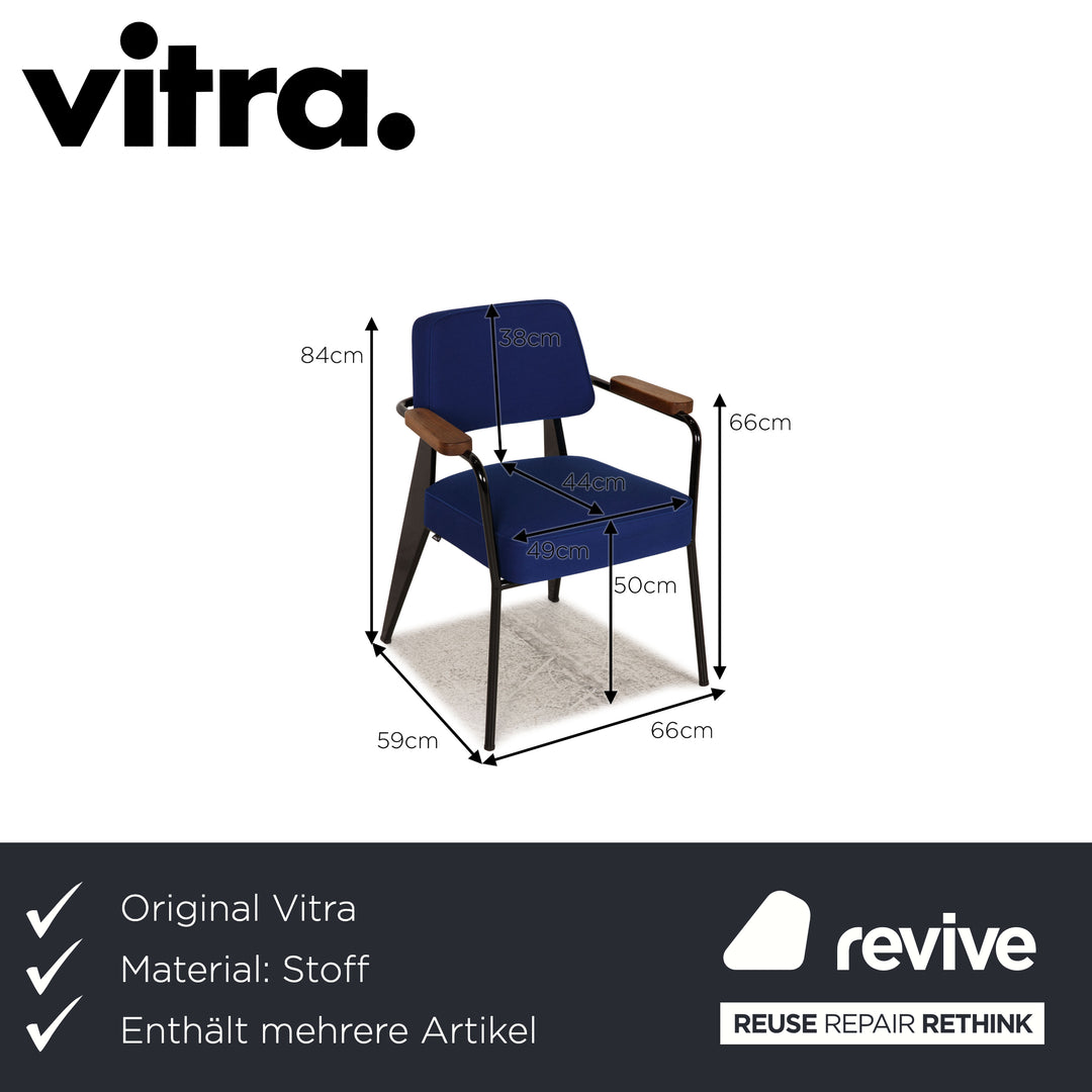 Vitra Fauteuil Direction fabric chair set blue