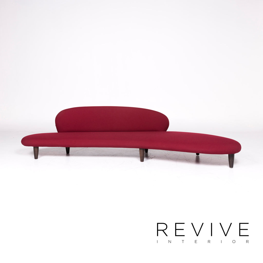 Vitra Freeform Isamu Noguchi 1946 fabric sofa wine red red four-seater couch stool #9094