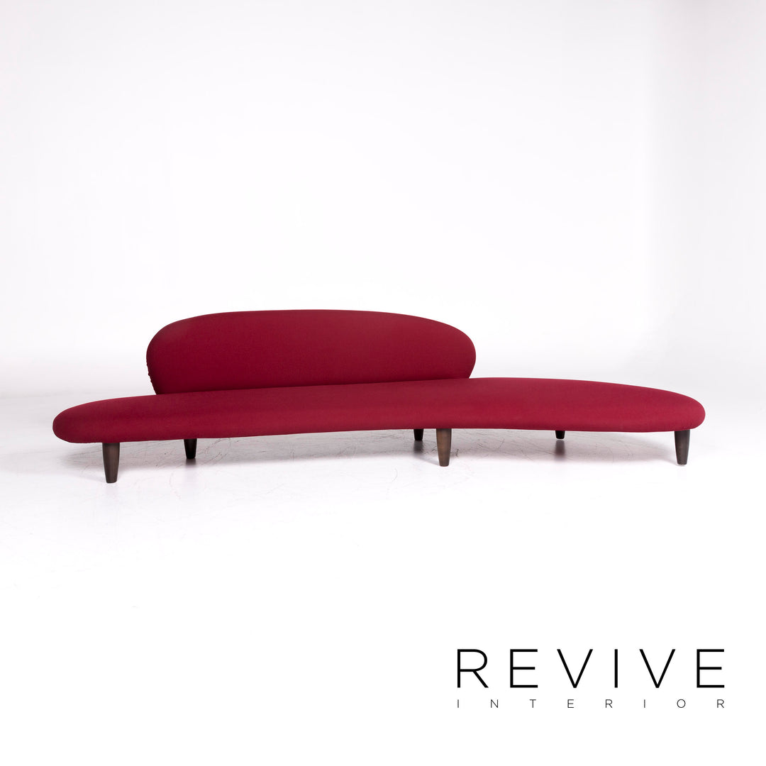 Vitra Freeform Isamu Noguchi 1946 fabric sofa wine red red four-seater couch stool #9094