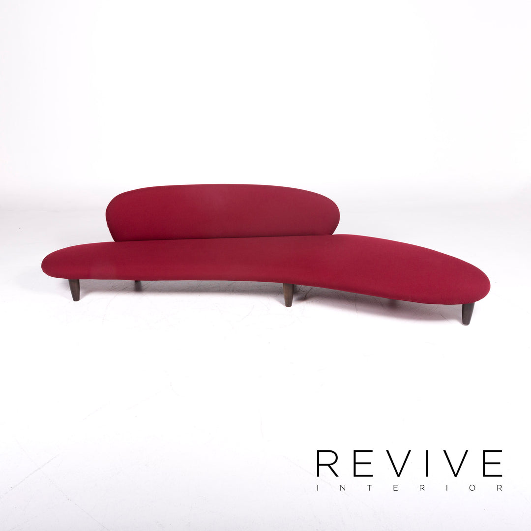 Vitra Freeform Isamu Noguchi 1946 fabric sofa wine red red four-seater couch stool #9094