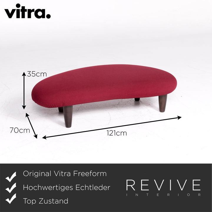 Vitra Freeform Isamu Noguchi 1946 Stoff Sofa Weinrot Rot Viersitzer Couch Hocker #9094