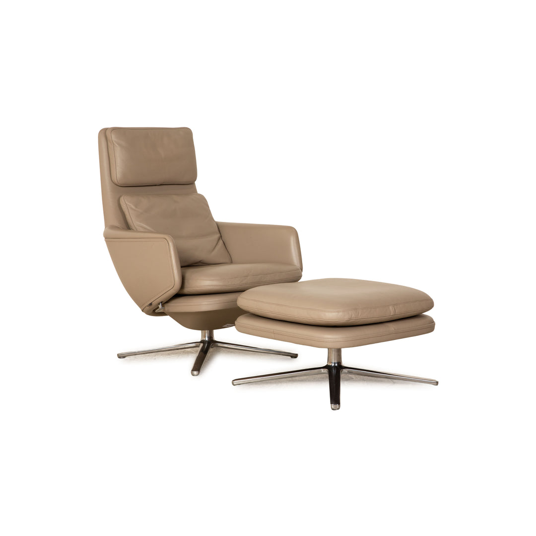 Vitra Grand Relax Leder Sessel Grau Taupe inkl. Ottoman