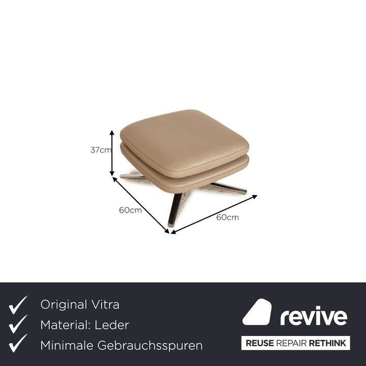 Vitra Grand Relax Leder Sessel Grau Taupe inkl. Ottoman