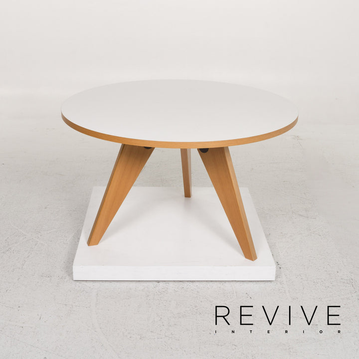 Vitra Guéridon Prouve Wood Dining Table White Round Table #13208