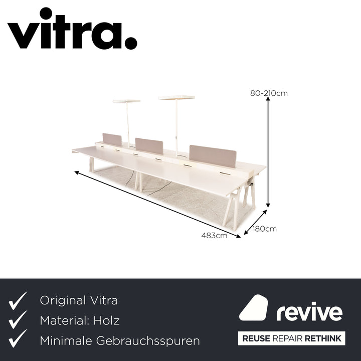 Vitra Joyn Holz Tisch Weiß Konferenztisch Officetisch 483 x 180cm