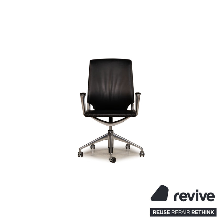 Ensemble de chaises en cuir Vitra Chaise de bureau noire