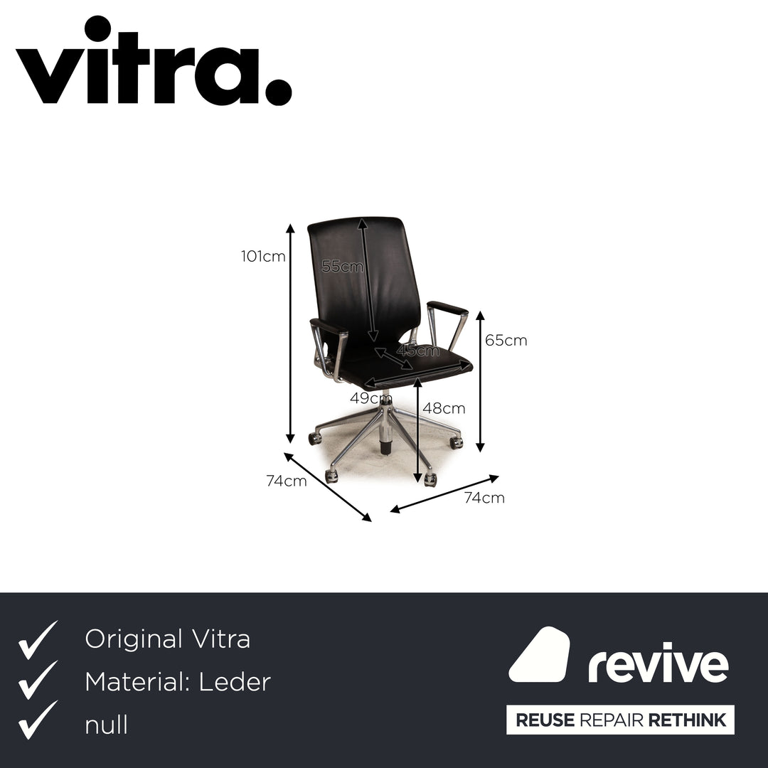 Vitra Leder Stuhl Garnitur Schwarz Bürostuhl