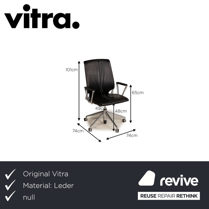 Ensemble de chaises en cuir Vitra Chaise de bureau noire