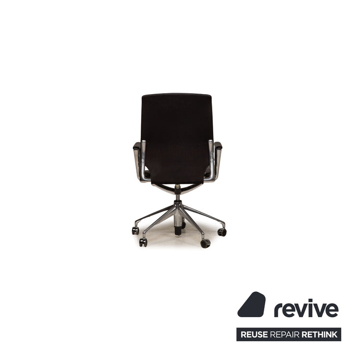 Ensemble de chaises en cuir Vitra Chaise de bureau noire