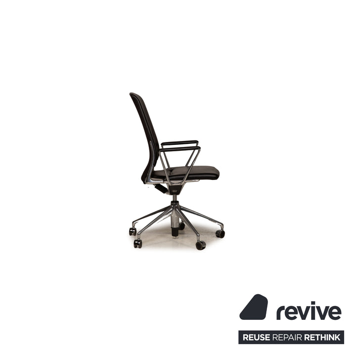 Ensemble de chaises en cuir Vitra Chaise de bureau noire