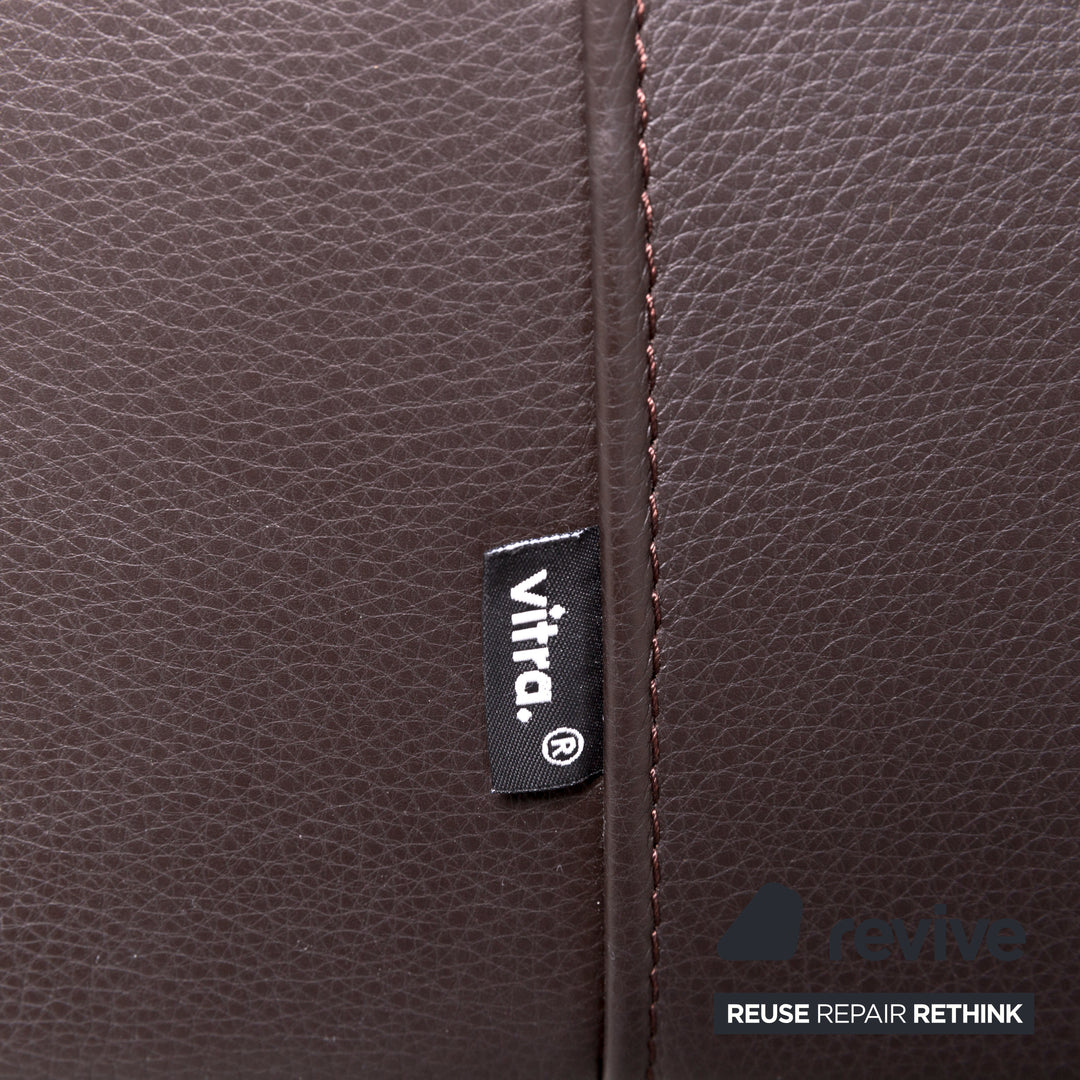 Vitra Park Leder Sessel Dunkelbraun Braun Massivholz