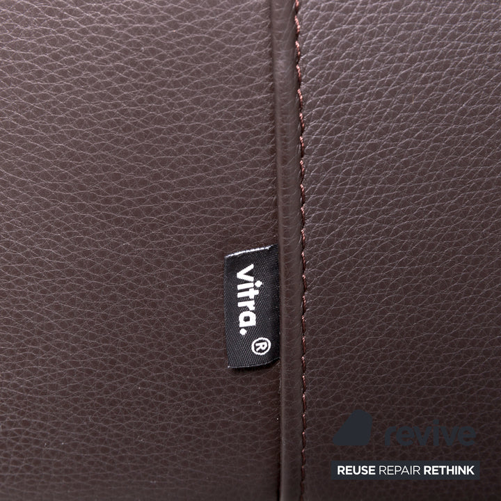 Vitra Park Leder Sessel Dunkelbraun Braun Massivholz