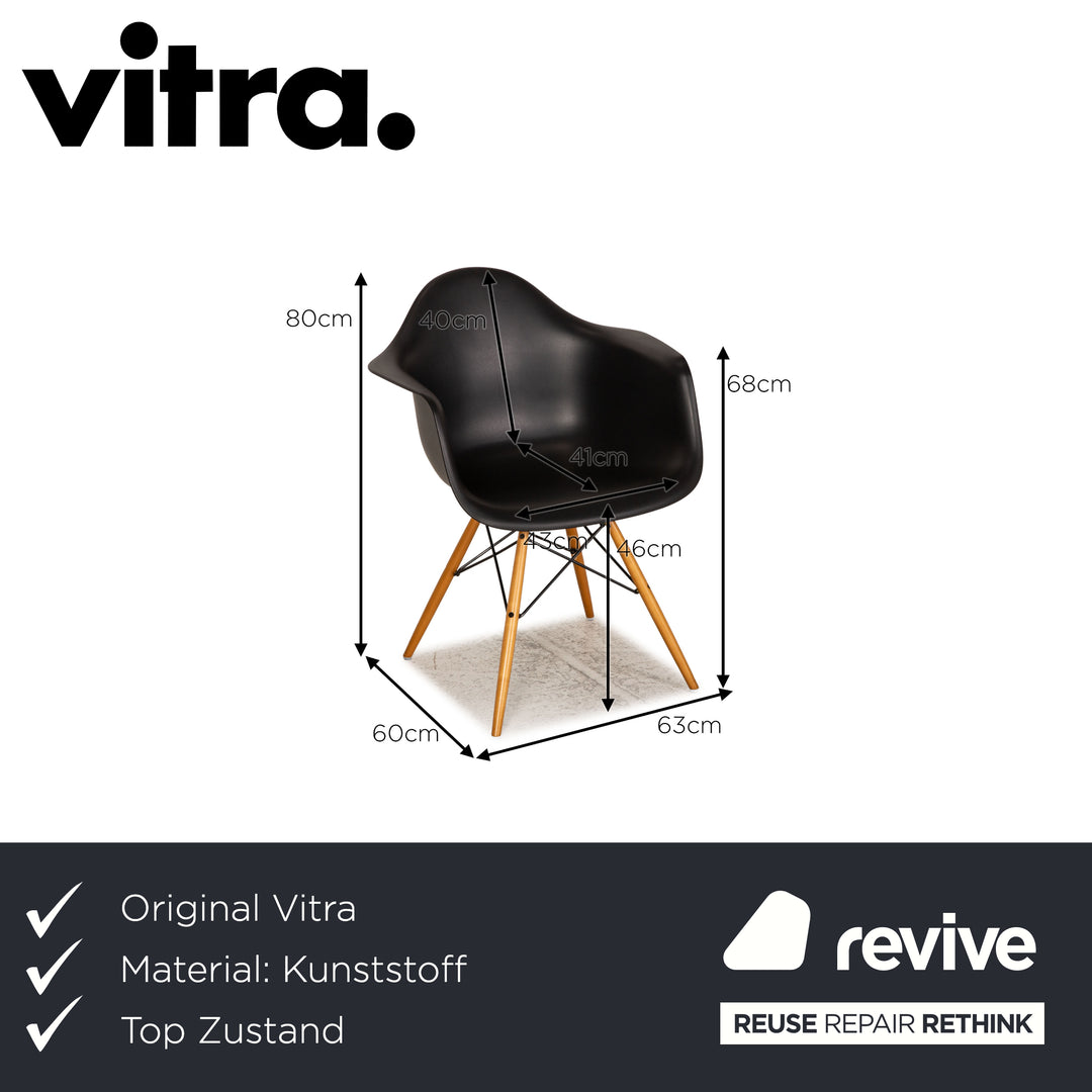 Vitra Plastic Armchair Kunststoff Sessel Schwarz