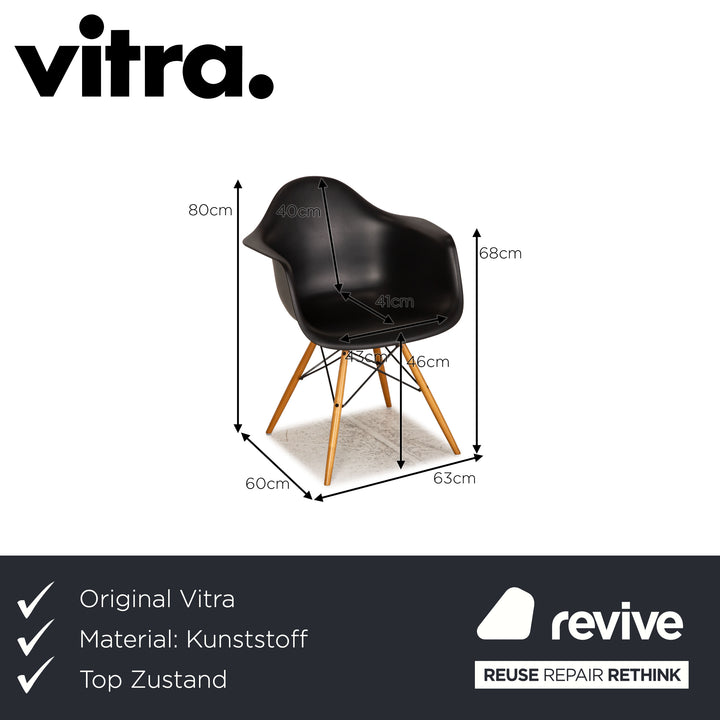 Vitra Plastic Armchair Kunststoff Sessel Schwarz