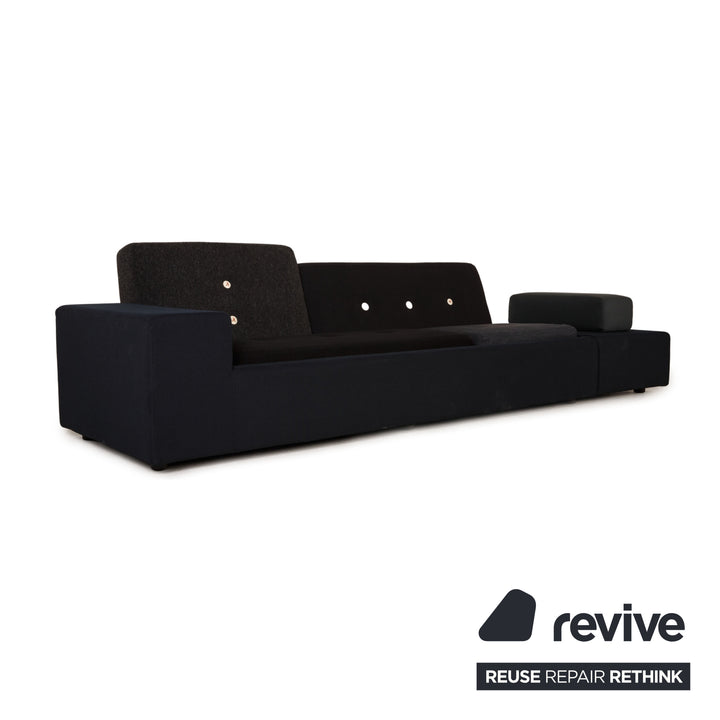 Vitra Polder Fabric Sofa Dark Blue Four Seater Couch