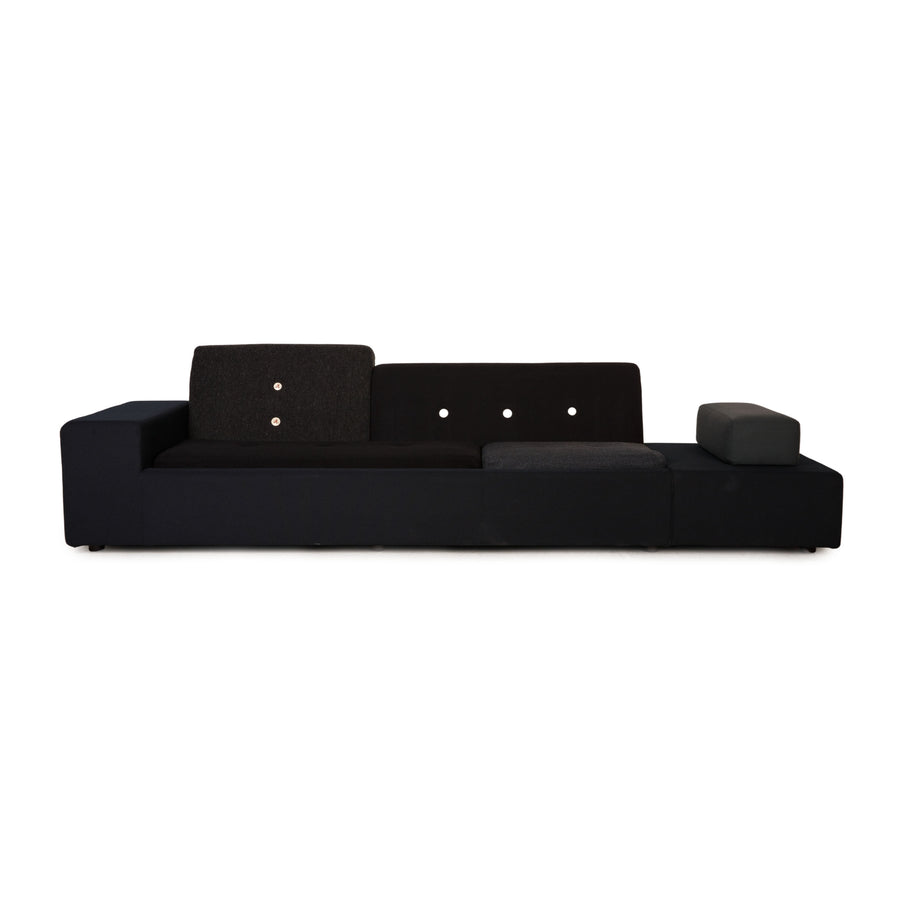 Vitra Polder Fabric Sofa Dark Blue Four Seater Couch