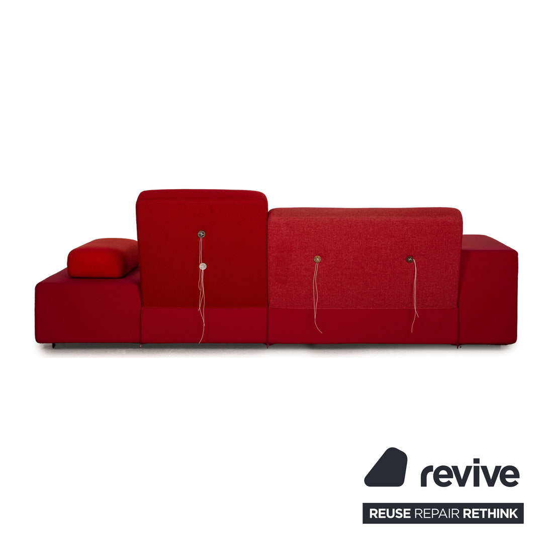 Vitra Polder Stoff Sofa Rot Orange Dreisitzer Couch