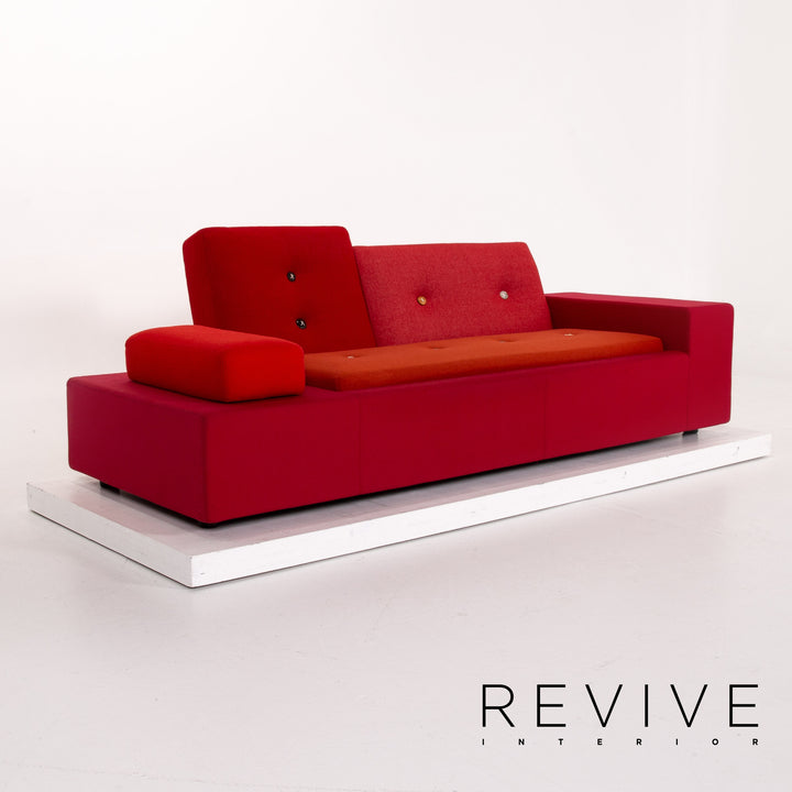 Vitra Polder Stoff Sofa Rot Orange Zweisitzer Hella Jongerius Couch #13720