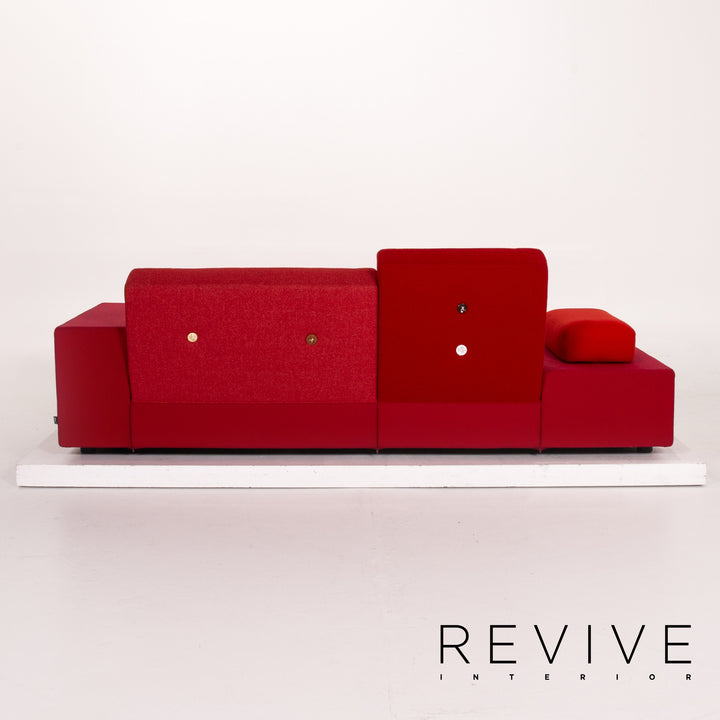 Vitra Polder Stoff Sofa Rot Orange Zweisitzer Hella Jongerius Couch #13720